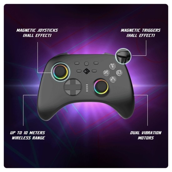 Cosmic Byte Stellaris Tri-Mode Wireless-Bluetooth-Wired Controller Black